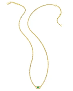 Delaney 18K Gold Vermeil Curb Chain Pendant Necklace In Green Onyx^Kendra Scott Online