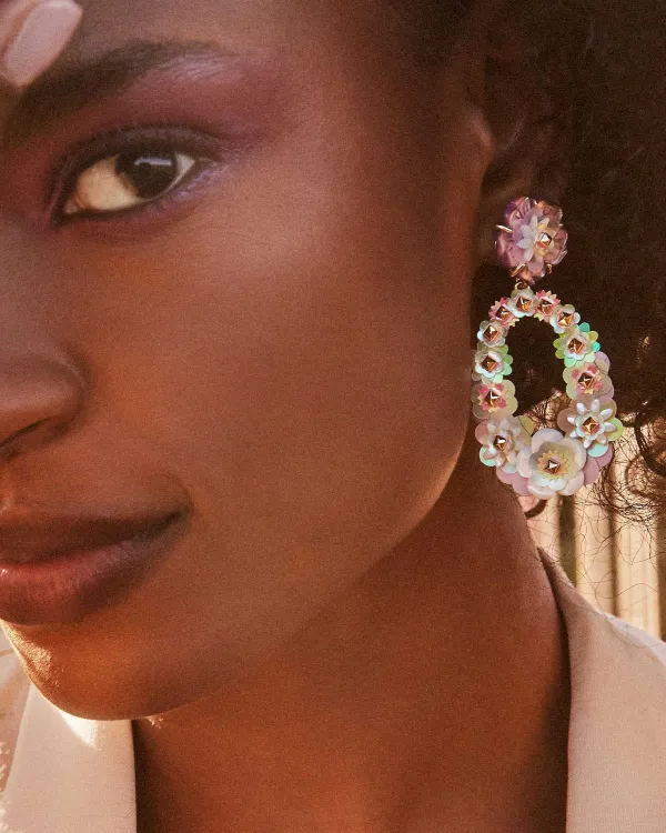 Deliah Convertible Gold Statement Earrings In Pastel Mix^Kendra Scott New