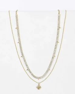 Dira Gold Crystal Necklace Layering Set Of 2 In White Crystal^Kendra Scott Best