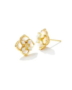 Dira Stone Gold Stud Earrings In Ivory Mix^Kendra Scott Cheap
