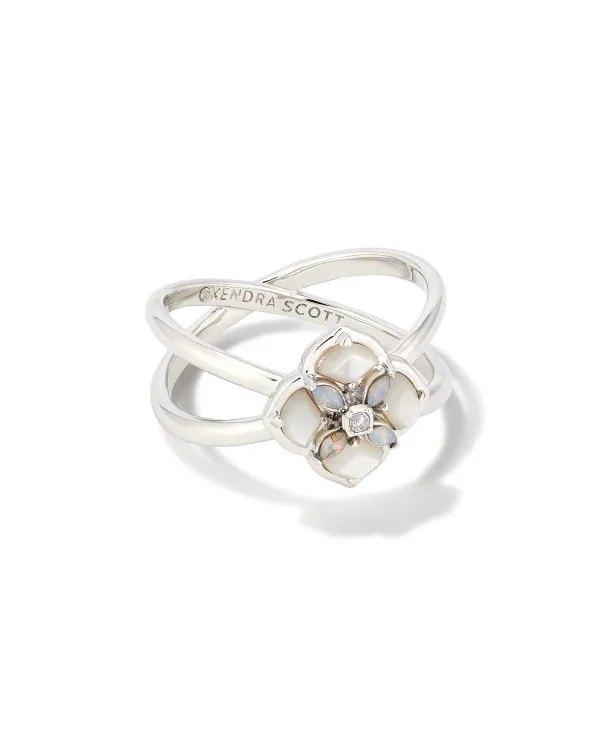 Dira Stone Silver Double Band Ring In Ivory Mix^Kendra Scott Best