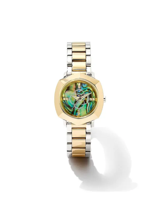 Dira Two Tone Stainless Steel 28Mm Watch In Abalone^Kendra Scott Clearance