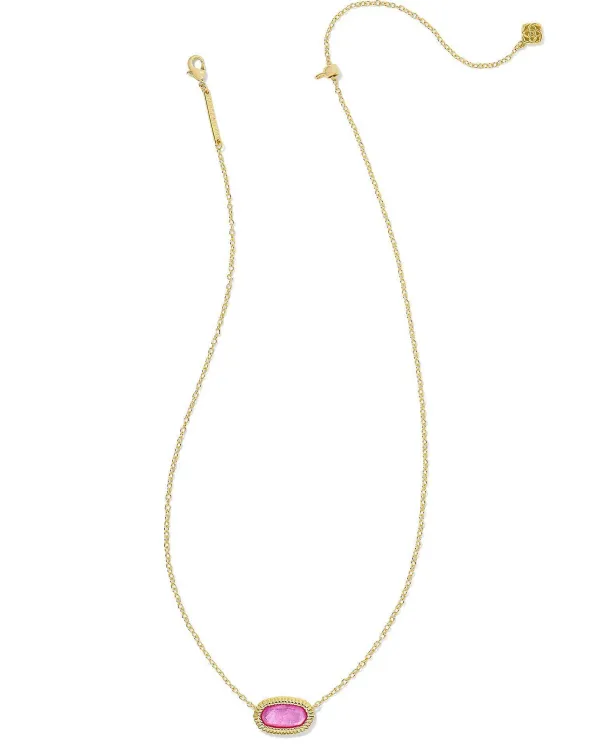 Elisa Gold Ridge Frame Short Pendant Necklace In Azalea Illusion^Kendra Scott Discount