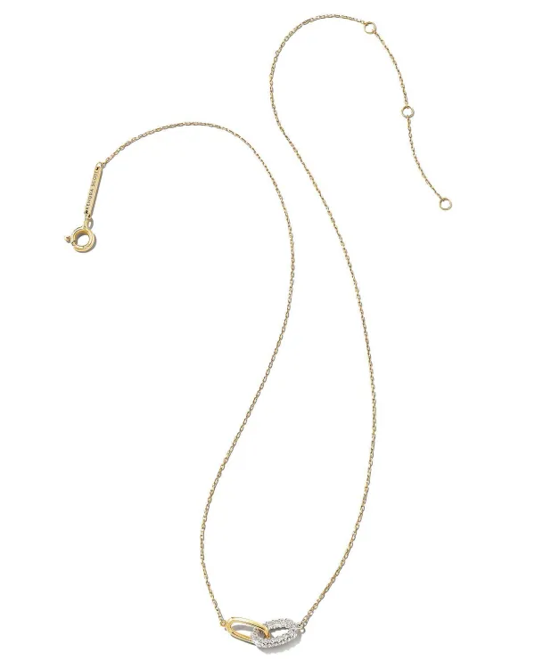 Elisa 14K Yellow Gold Interlocking Pendant Necklace In White Diamond^Kendra Scott Hot