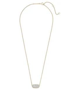 Elisa Pendant Necklace In Pave Diamond And 14K Yellow Gold^Kendra Scott Sale