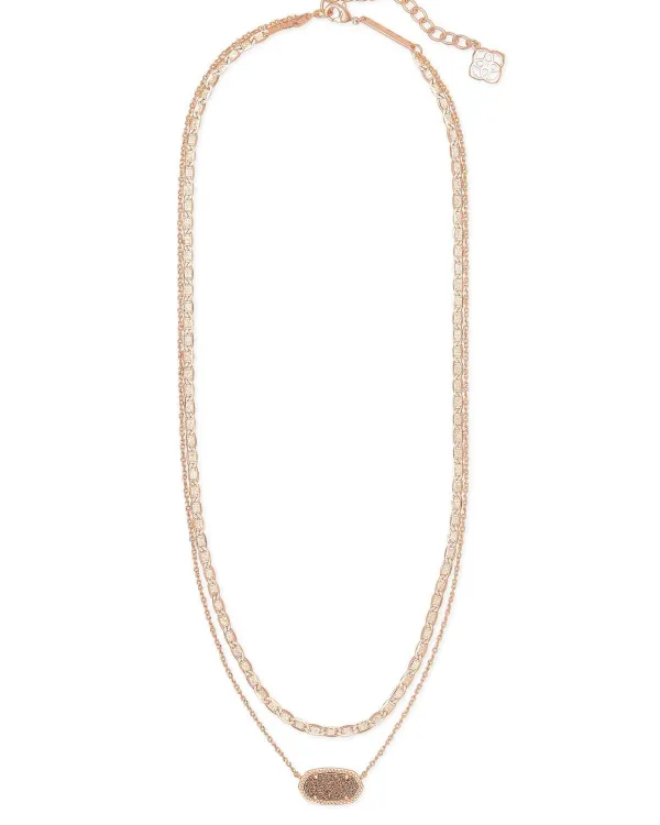 Elisa Rose Gold Multi Strand Necklace In Rose Gold Drusy^Kendra Scott Best