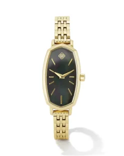 Elle Gold Tone Stainless Steel Watch In Black Mother-Of-Pearl^Kendra Scott Shop