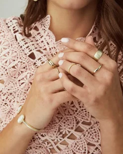 Elton Silver Cuff Bracelet In Black Opaque Glass^Kendra Scott Hot