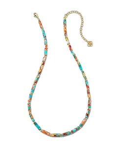 Ember Gold Strand Necklace In Bronze Veined Turquoise Magnesite Red Oyster^Kendra Scott Flash Sale