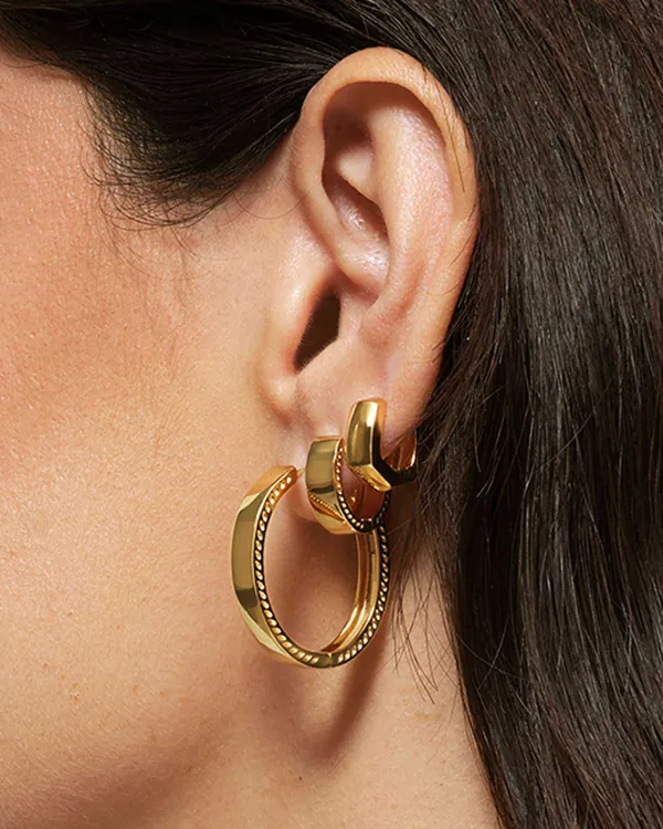 Flat Small 14Mm Hoop Earrings In 18K Gold Vermeil^Kendra Scott Best