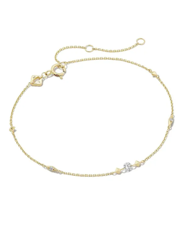 Floating Lab Grown White Diamond Delicate Chain Bracelet In 14K Yellow Gold^Kendra Scott Cheap