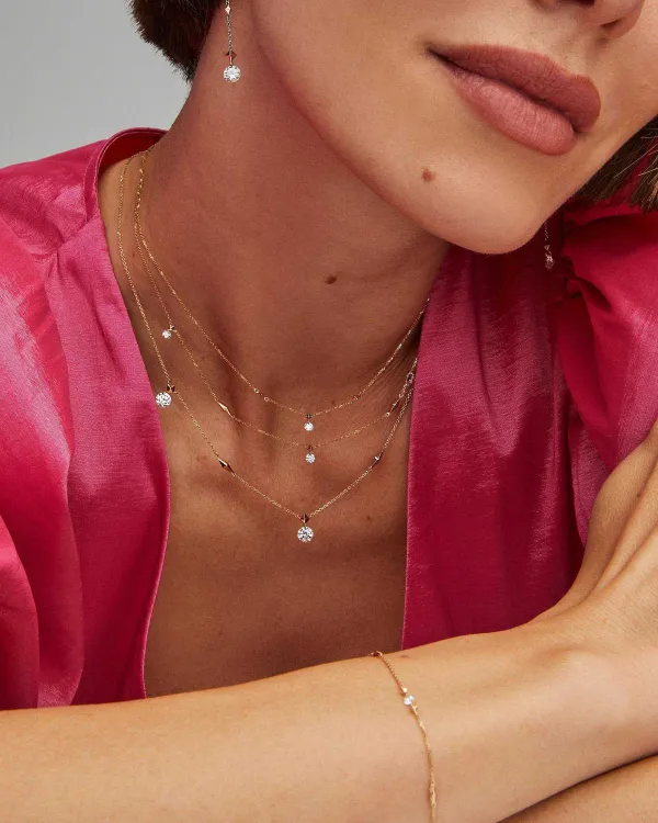 Floating Lab Grown White Diamond Delicate Chain Bracelet In 14K Yellow Gold^Kendra Scott Cheap
