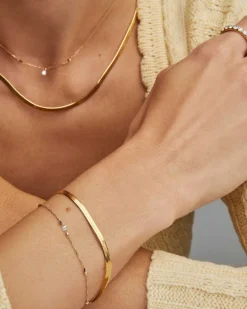 Floating Lab Grown White Diamond Delicate Chain Bracelet In 14K Yellow Gold^Kendra Scott Cheap