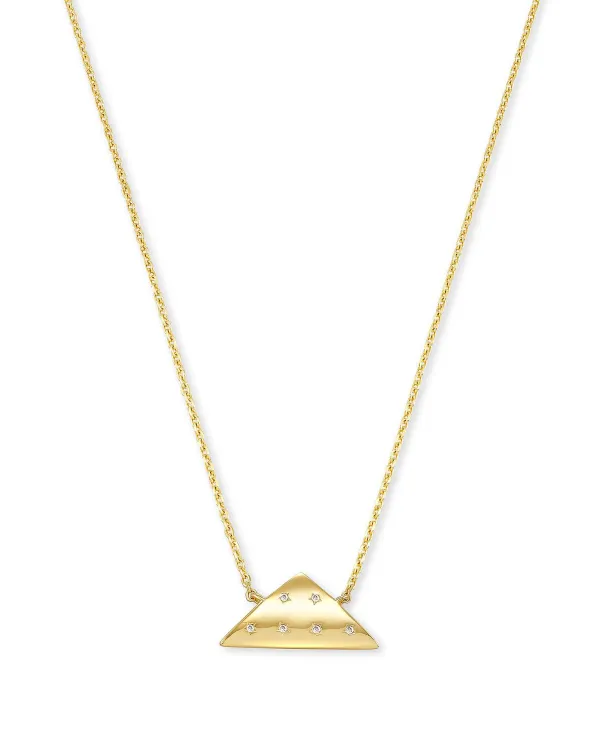 Folds Of Honor 14K Gold Pendant Necklace In White Diamond^Kendra Scott Shop