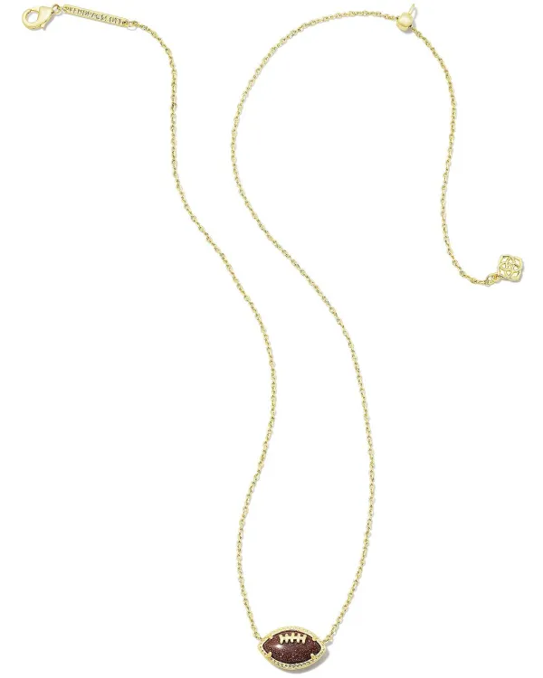 Football Gold Short Pendant Necklace In Orange Goldstone^Kendra Scott Fashion