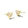 Framed Ari Heart Gold Stud Earrings In Iridescent Drusy^Kendra Scott Flash Sale