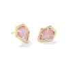 Framed Gold Tessa Stud Earrings In Luster Rose Pink Kyocera Opal^Kendra Scott Best
