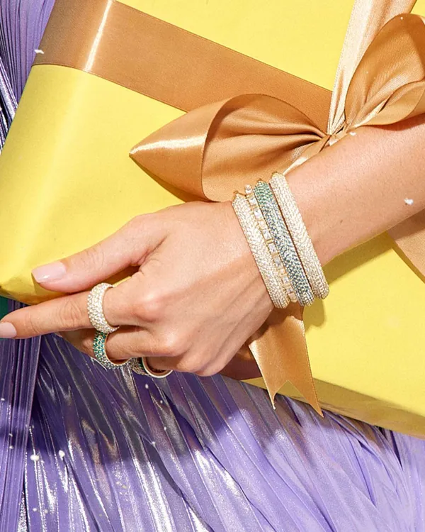Gracie Silver Bangle Bracelet In White Mix^Kendra Scott Fashion