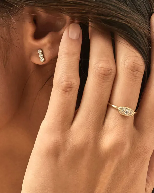 Grayson Gold Band Ring In White Crystal^Kendra Scott Discount