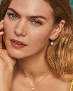 Hadleigh 14K Yellow Gold Huggie Earrings In White Pearl^Kendra Scott Shop