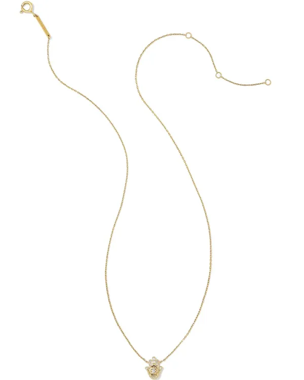 Hamsa 14K Yellow Gold Pendant Necklace In White Diamond^Kendra Scott Flash Sale