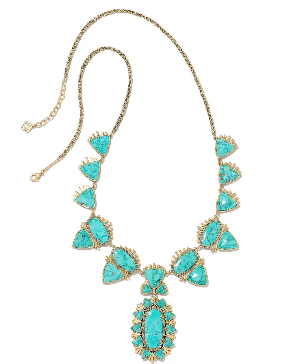 Havana Vintage Gold Statement Necklace In Variegated Turquoise Magnesite^Kendra Scott Store