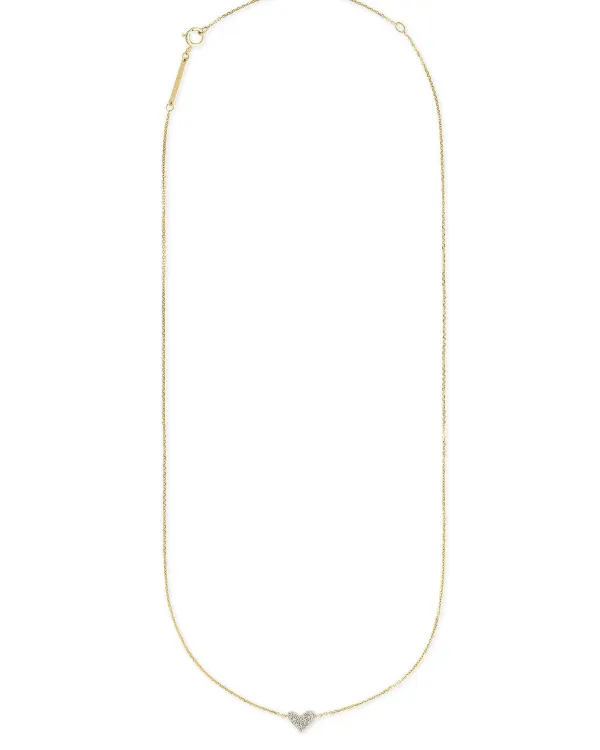 Heart 14K Yellow Gold Pendant Necklace In White Diamonds^Kendra Scott Fashion