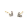 Heart 14K Yellow Gold Stud Earrings In White Diamonds^Kendra Scott Hot