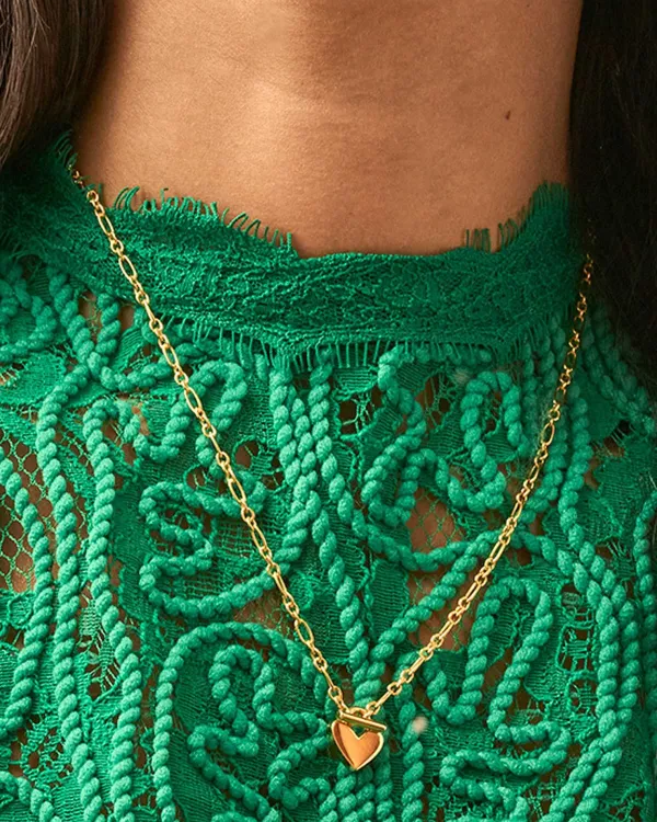 Heart Padlock Pendant Necklace In 18K Gold Vermeil^Kendra Scott Cheap