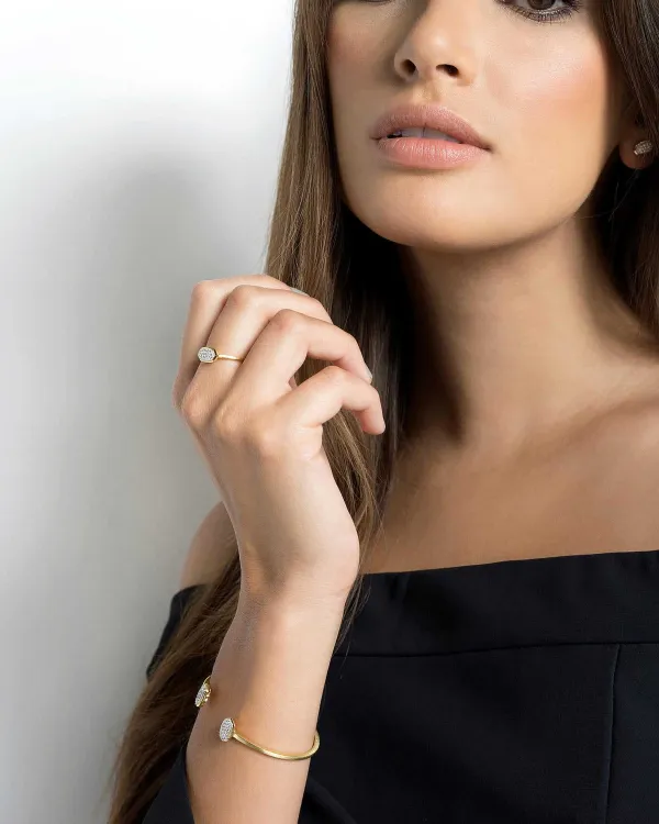 Isa Ring In Pave Diamond And 14K Yellow Gold^Kendra Scott Shop