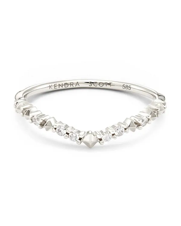 Jaclyn 14K White Gold Band Ring In White Diamond^Kendra Scott Hot