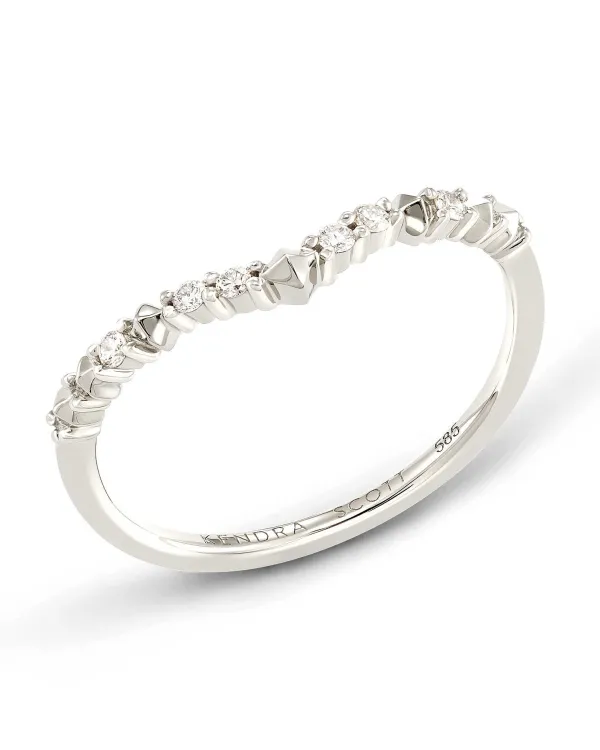 Jaclyn 14K White Gold Band Ring In White Diamond^Kendra Scott Hot
