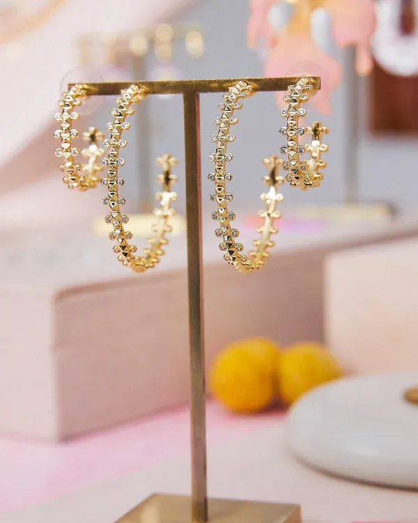 Jada Gold Hoop Earrings In White Crystal^Kendra Scott Shop