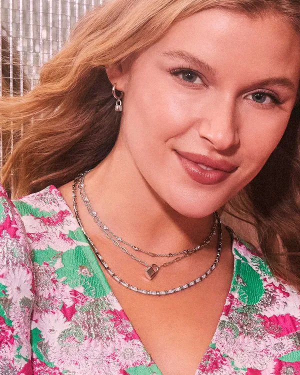 Jess Small Lock Chain Necklace In Silver^Kendra Scott Clearance