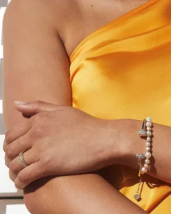 Jovie Gold Beaded Delicate Chain Bracelet In White Pearl^Kendra Scott Cheap