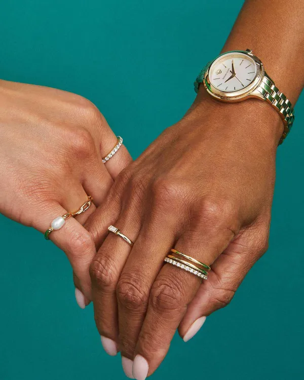 Juliette Gold Band Ring In White Crystal^Kendra Scott Cheap