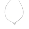 Katy Silver Heart Short Pendant Necklace In White Crystal^Kendra Scott Flash Sale