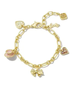 X Loveshackfancy Gold Charm Bracelet In Pink Mix^Kendra Scott Cheap