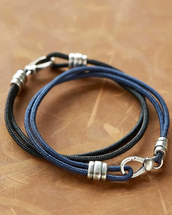 Kenneth Oxidized Sterling Silver Corded Bracelet In Navy^Kendra Scott Clearance