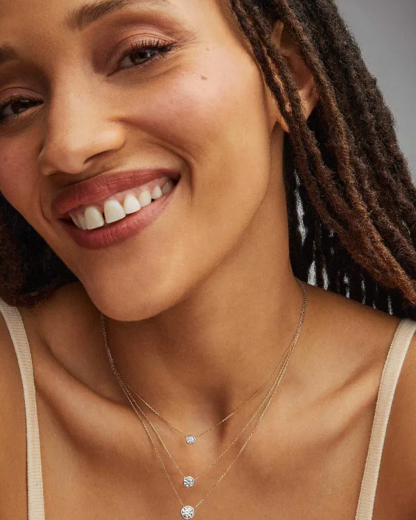 Lab Grown White Diamond Audrey Pendant Necklace In 14K Yellow Gold^Kendra Scott Cheap