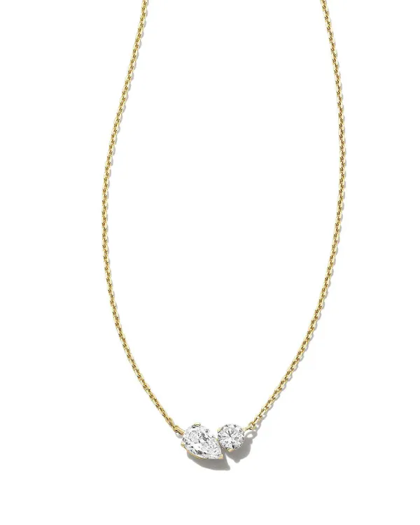 Lab Grown White Diamond Toi Et Moi Small Pendant Necklace In 14K Yellow Gold^Kendra Scott Best