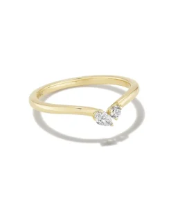 Lab Grown White Diamond Toi Et Moi Band Ring In 14K Yellow Gold^Kendra Scott Outlet