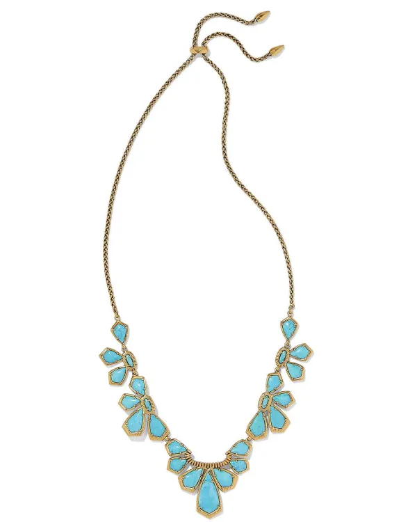 Layne Vintage Gold Statement Necklace In Variegated Turquoise Magnesite^Kendra Scott Store