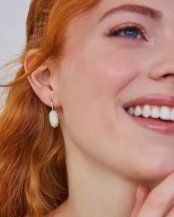 Lee Earrings In Pave Diamond And 14K Yellow Gold^Kendra Scott Hot