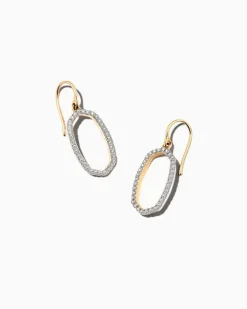 Lee 14K Yellow Gold Open Frame Earrings In White Diamond^Kendra Scott New
