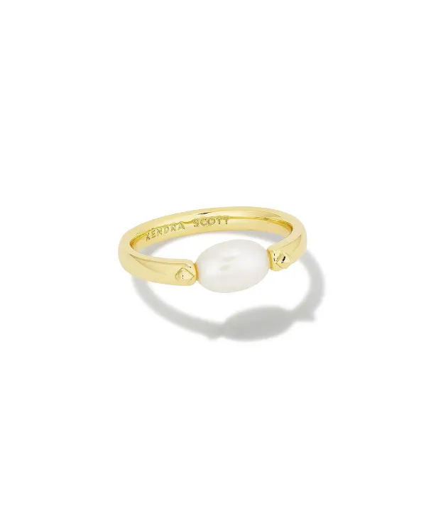 Leighton Gold Pearl Band Ring In White Pearl^Kendra Scott Discount