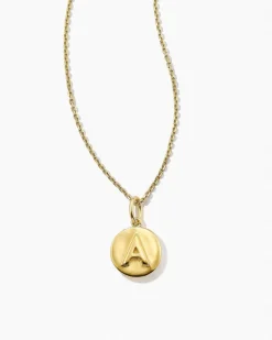 Letter A Coin Pendant Necklace In 18K Gold Vermeil^Kendra Scott Hot