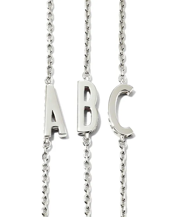 Letter A Inline Initial Necklace In Sterling Silver^Kendra Scott Cheap