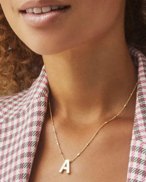 Letter A Pendant Necklace In Silver^Kendra Scott Hot