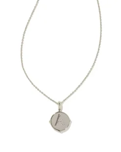 Letter A Silver Disc Reversible Pendant Necklace In Black Mother-Of-Pearl^Kendra Scott Cheap